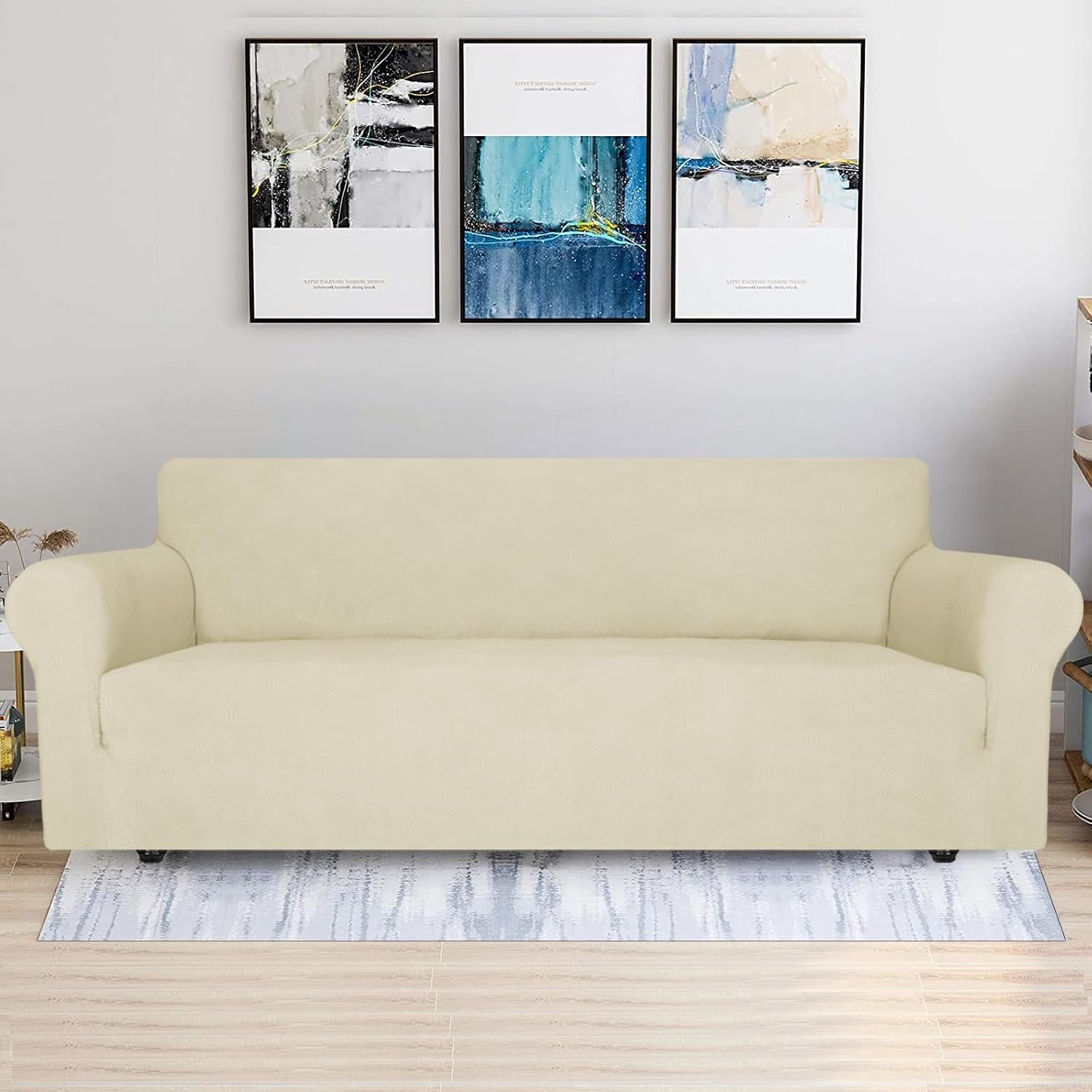 Thumbnail 1 de Ystyle Housse de Canapé 4 Places avec Accoudoirs – Housse Extensible et Antidérapante, Beige