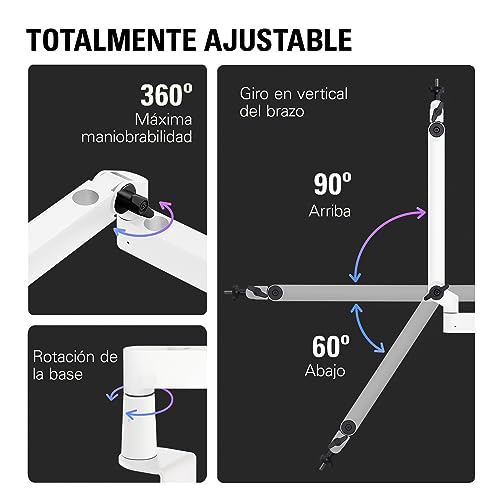 Detalle de Elgato Wave Mic Arm LP White: brazo articulado premium para microphone y streaming