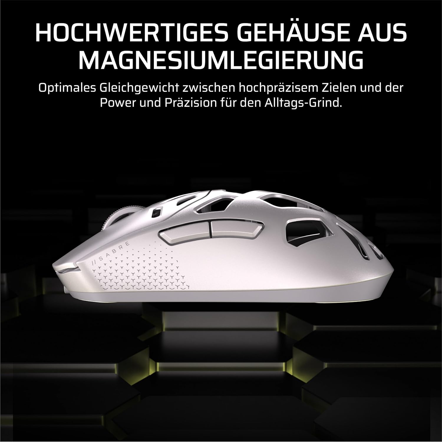 Thumbnail 2 de Corsair Sabre v2 PRO kabellose FPS-Gaming-Maus (weiß) – 33.000 DPI, 8.000 Hz Hyper-Polling, bis zu 120 Std. Akkulaufzeit