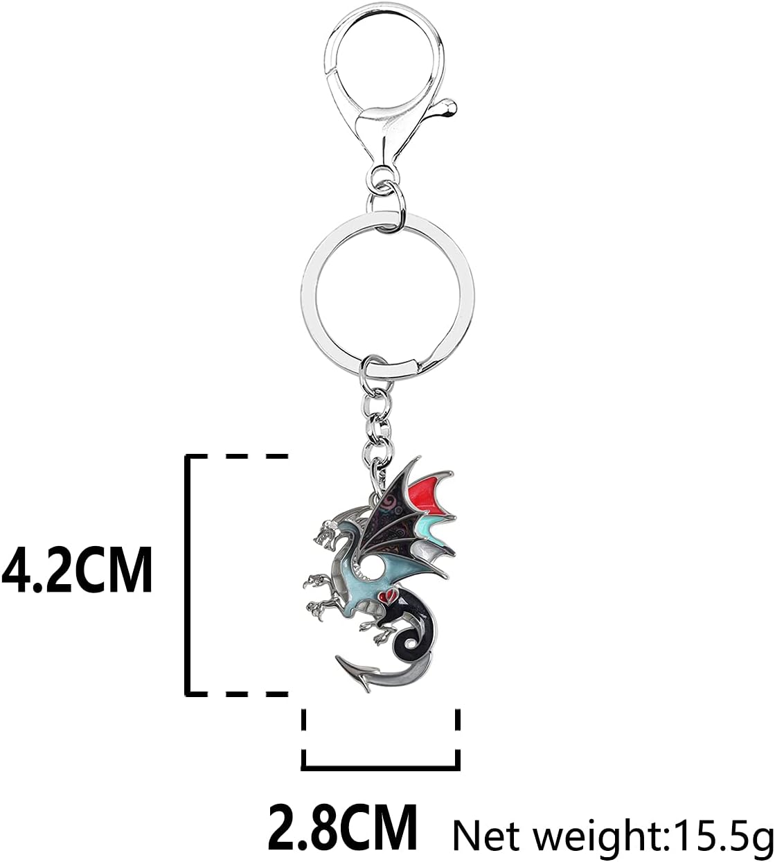Detalle de Enamel Alloy Dragon Keychain: Fantasy Dinosaur Jewellery for Women and Girls