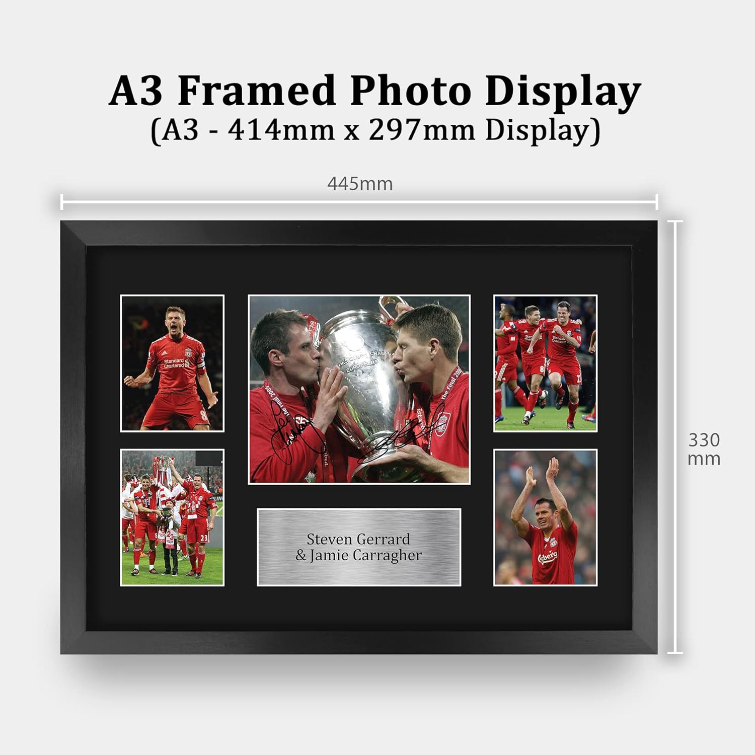 Thumbnail 1 de HWC Trading FR A3 framed Steven Gerrard & Jamie Carragher signed autograph photo (Liverpool gifts) – ready to hang