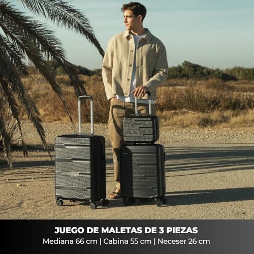 Thumbnail 1 de NUMADA - Juego de Maletas de Viaje 3 pzs Upfly T10 ABS. Cabina 55x40x20, Mediana 66x44x26 y Neceser Compartimentado