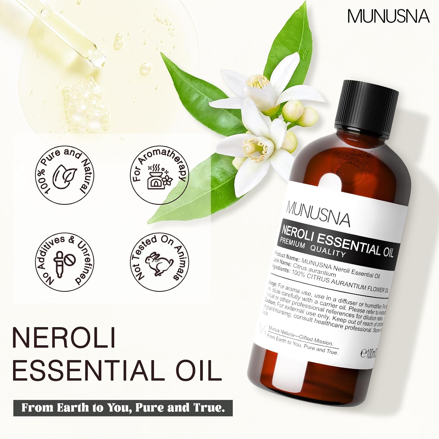 Detalle 2 de MUNUSNA Neroli Essential Oil 100ml