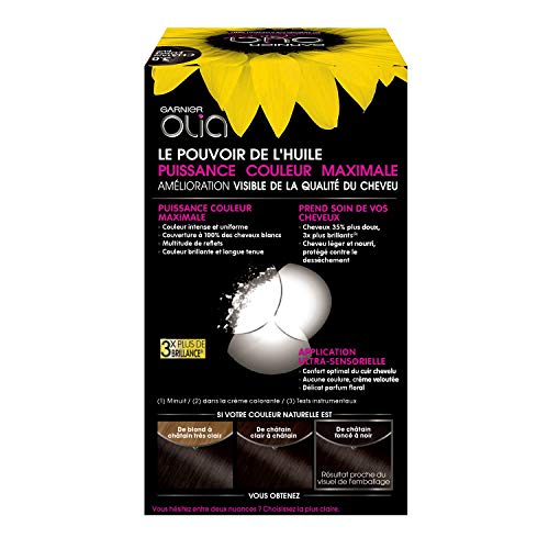 Detalle 2 de Garnier Olia 3.0 Coloration permanente châtain foncé 🎀