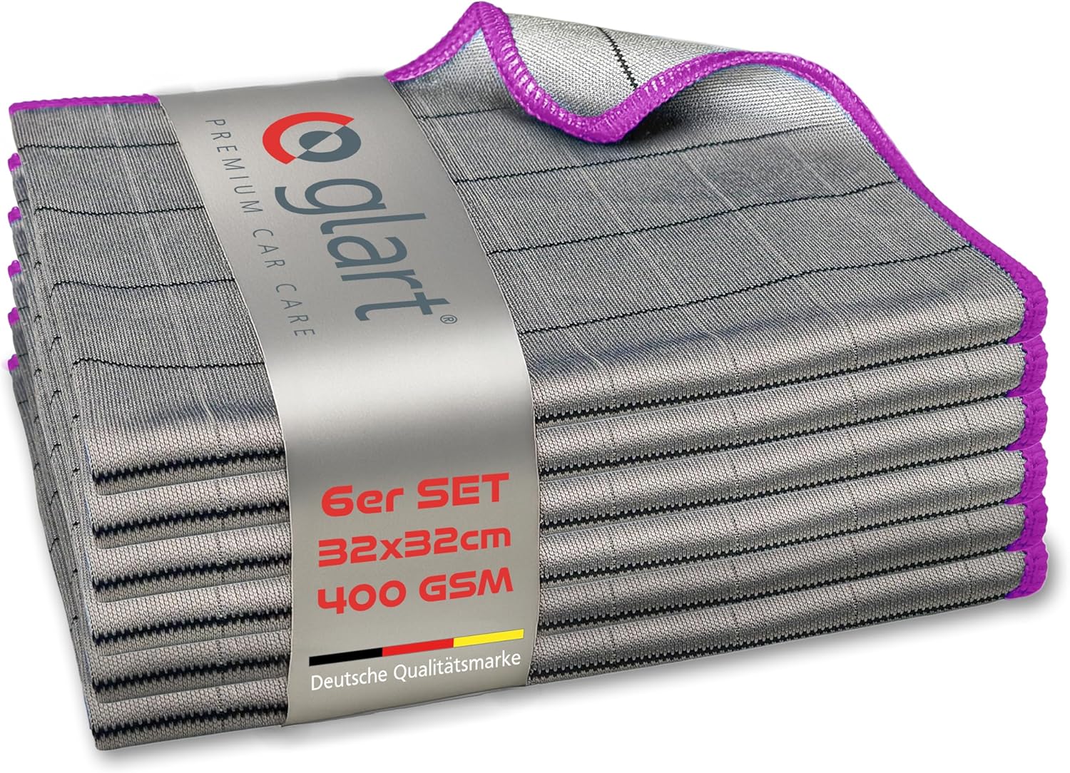 Thumbnail 6 de Glart 4448: Set di 4 panni in microfibra ultra-morbidi 40x40 cm per auto e casa (2 blu, 2 verdi)