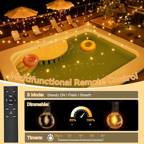 Thumbnail 4 de Hopexy 15M Solar Festoon Lights Outdoor with 20+1 G40 Bulbs