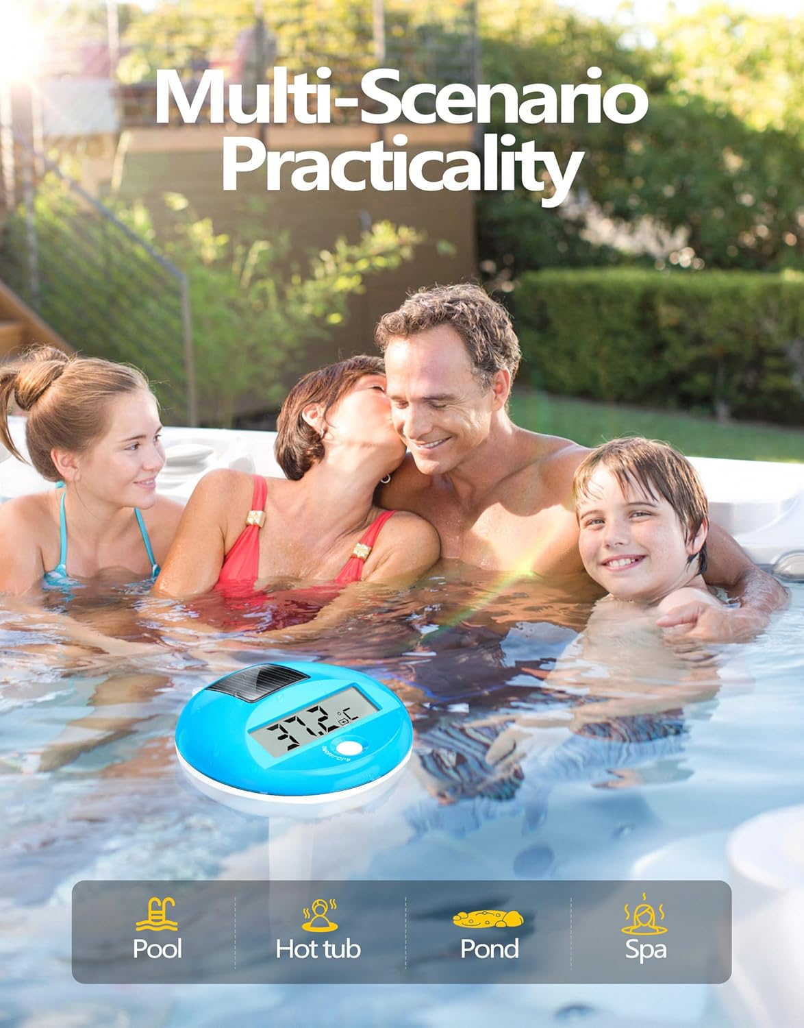 Thumbnail 6 de PoolLeader Thermomètre Piscine Flottant avec Écran LCD – Charge Solaire et Étanchéité IP68