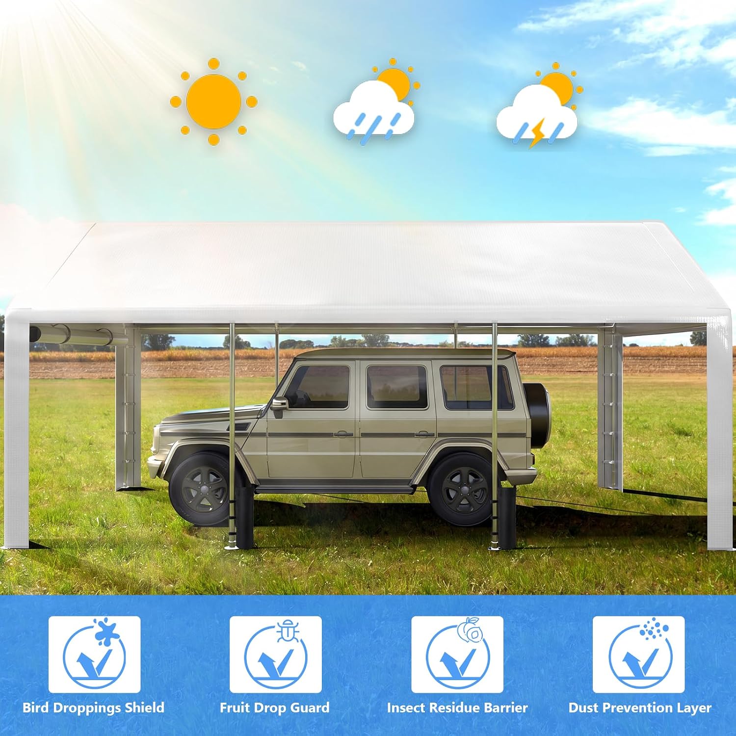 Detalle de Jocoevol Enclosed Carport 13x21 ft