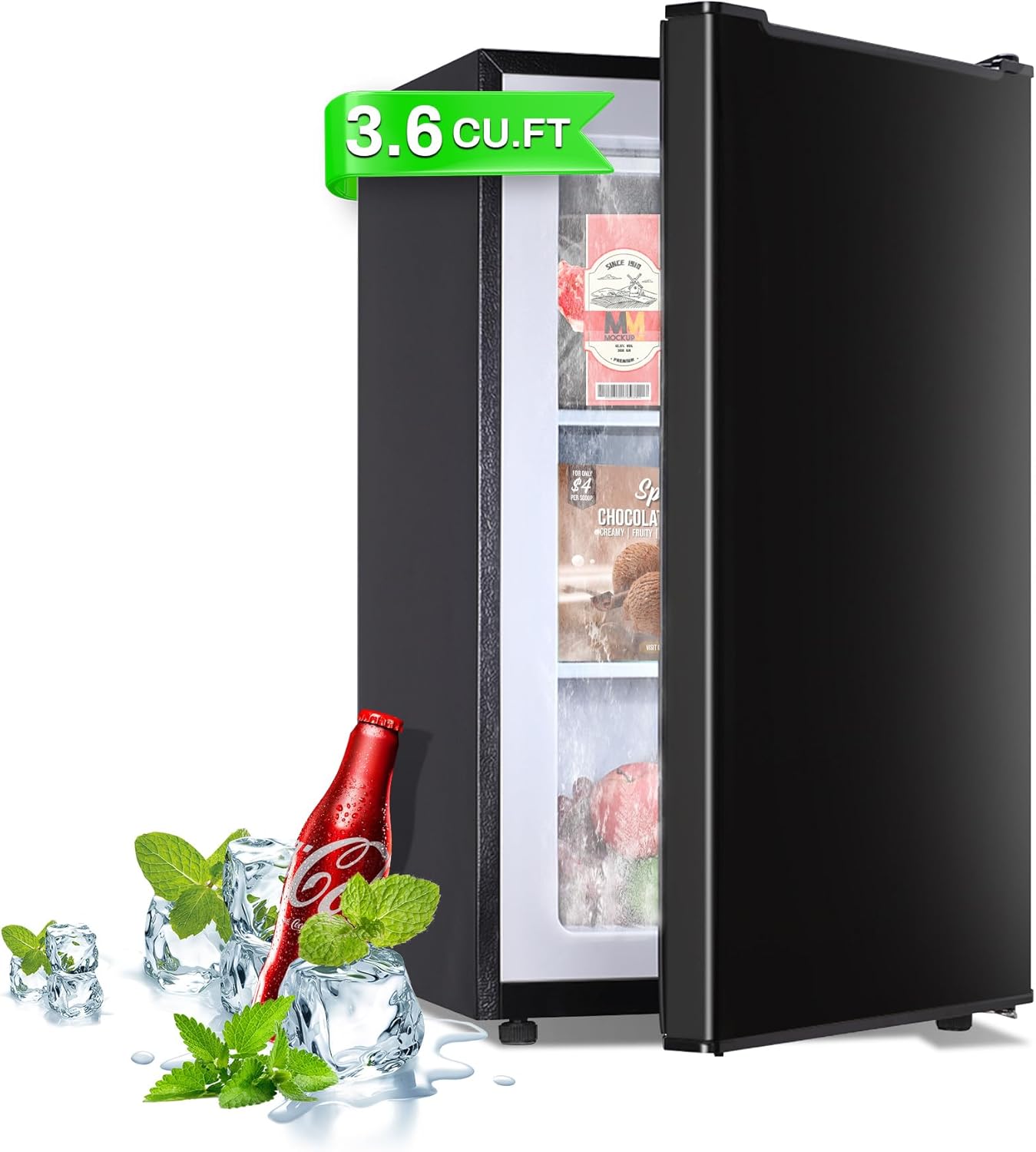 Detalle de Maine BD-80U-B-X03 3.6 Cu. Ft. Upright Freezer, Reversible Door
