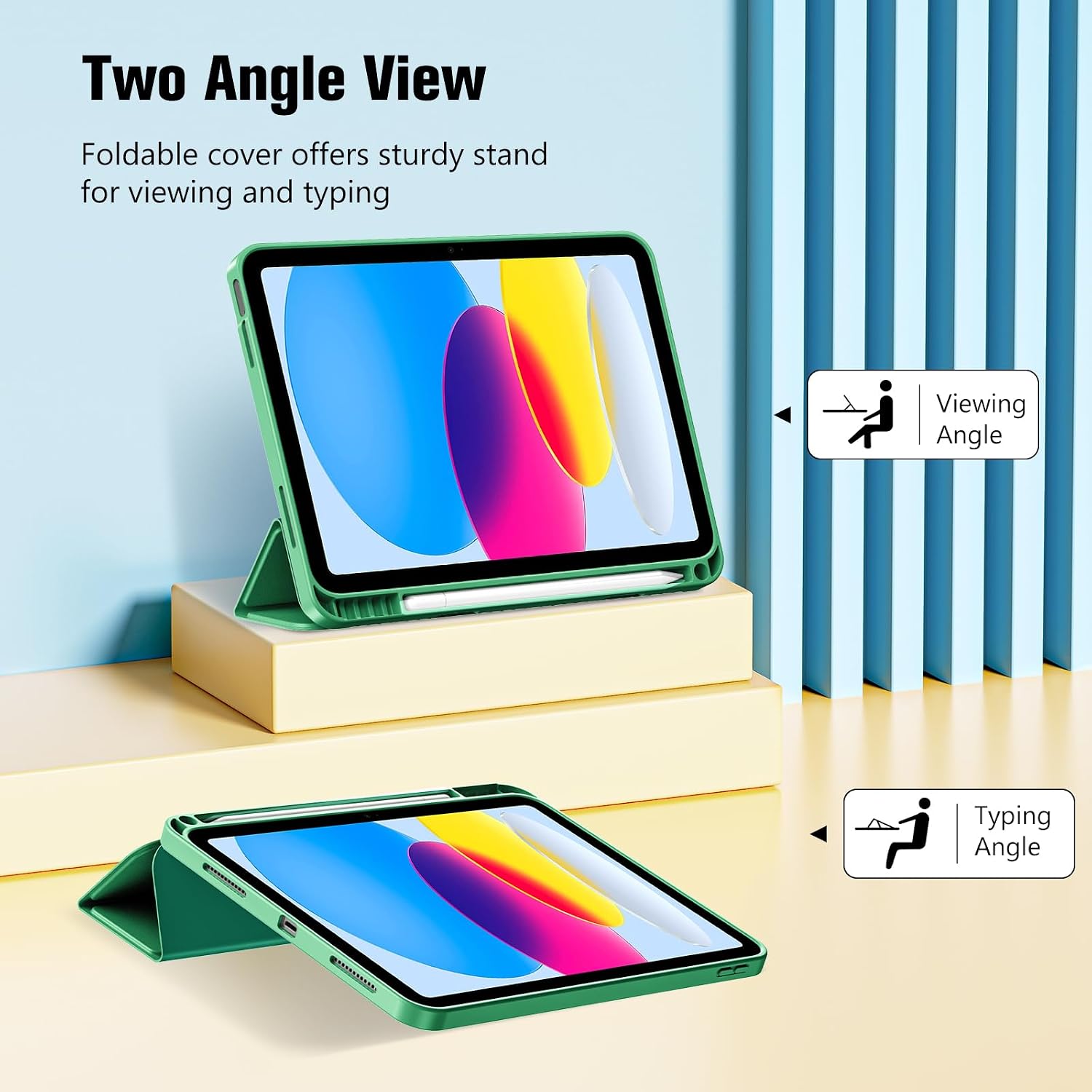 Thumbnail 4 de ProCase hybrid iPad case for 11-inch (A16) 2025 and iPad 10.9-inch (2022) with pencil holder – lightgreen