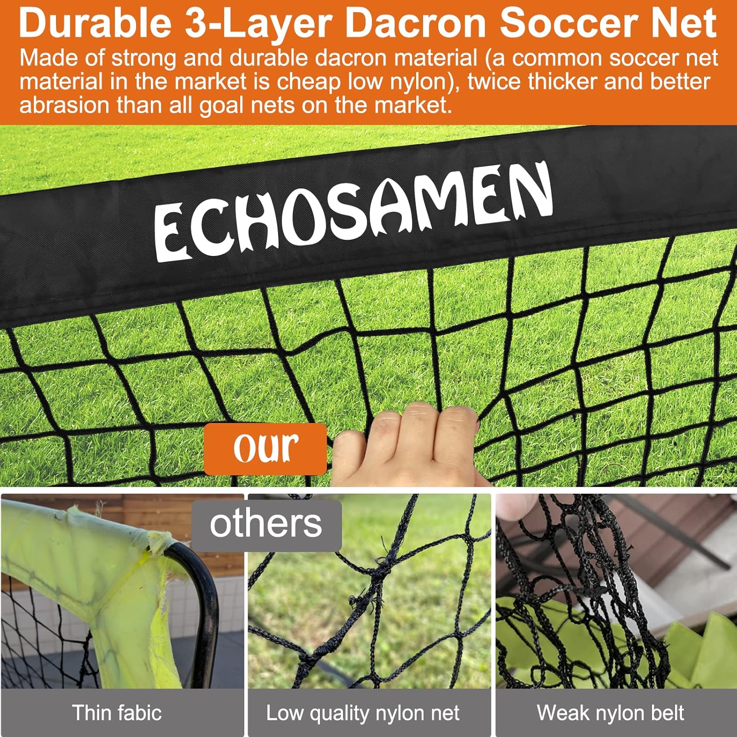 Thumbnail 6 de ECHOSAMEN Kids Soccer Goals for Backyard (2 x 6x4 ft) with Training Gear
