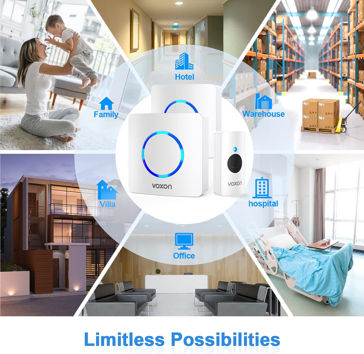 Thumbnail 6 de VOXON Wireless Doorbell 400m with 2 Receivers