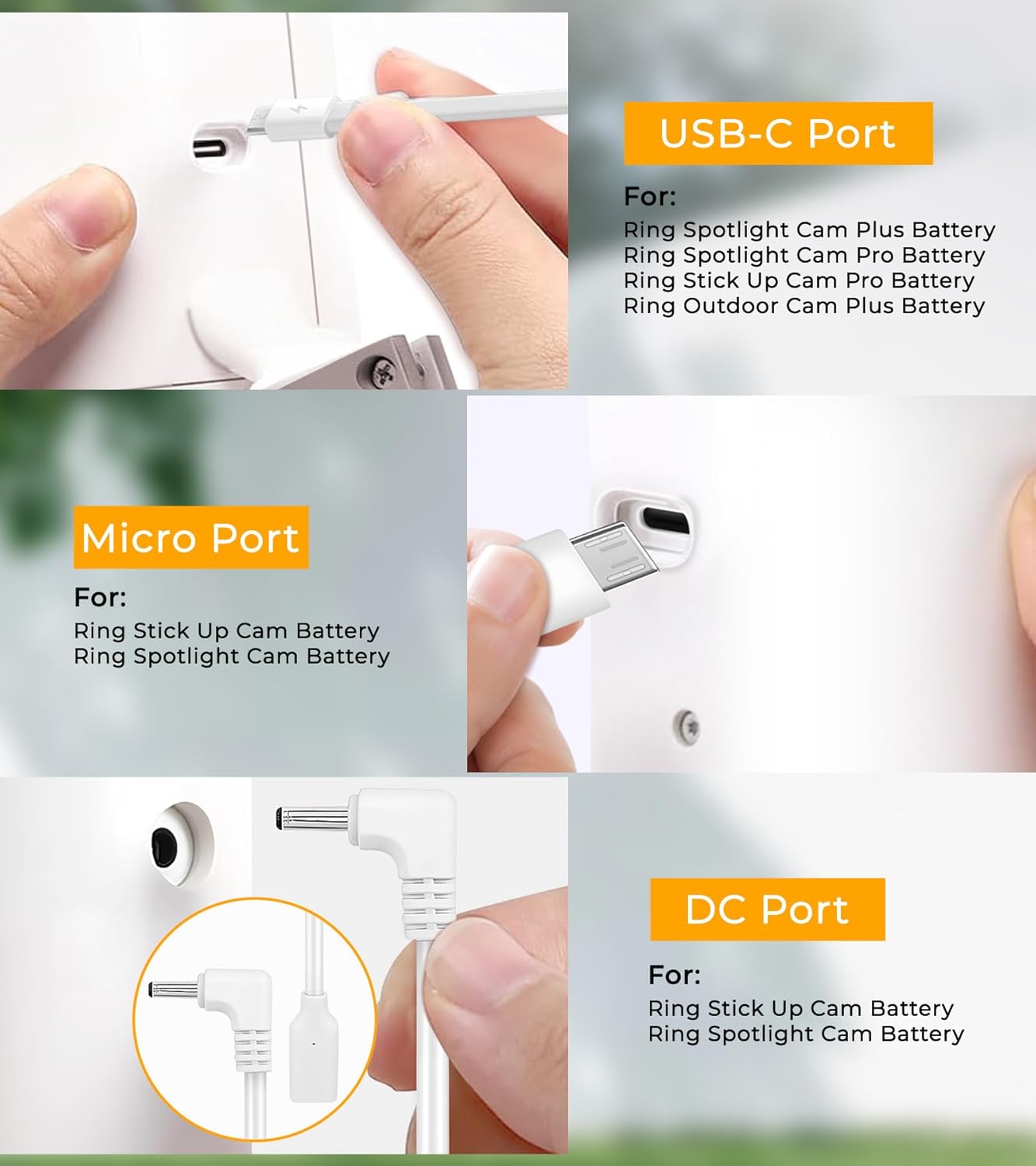 Thumbnail 4 de PUUQII 8W Solar Panel for Ring Camera (2-Pack) with 10ft Cable, IP65 Waterproof