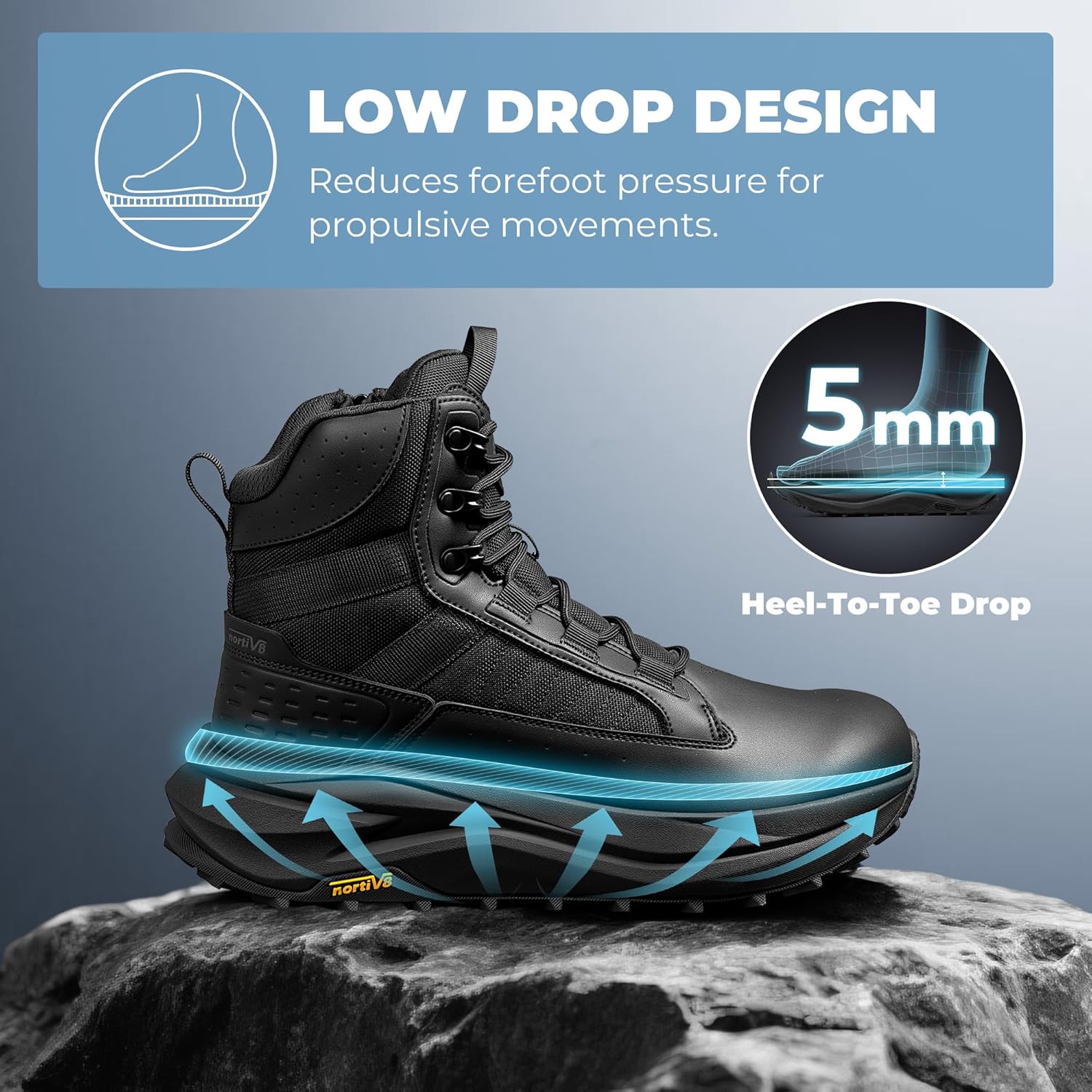 Thumbnail 4 de NORTIV 8 Men's Wide Toe Box Tactical Boots
