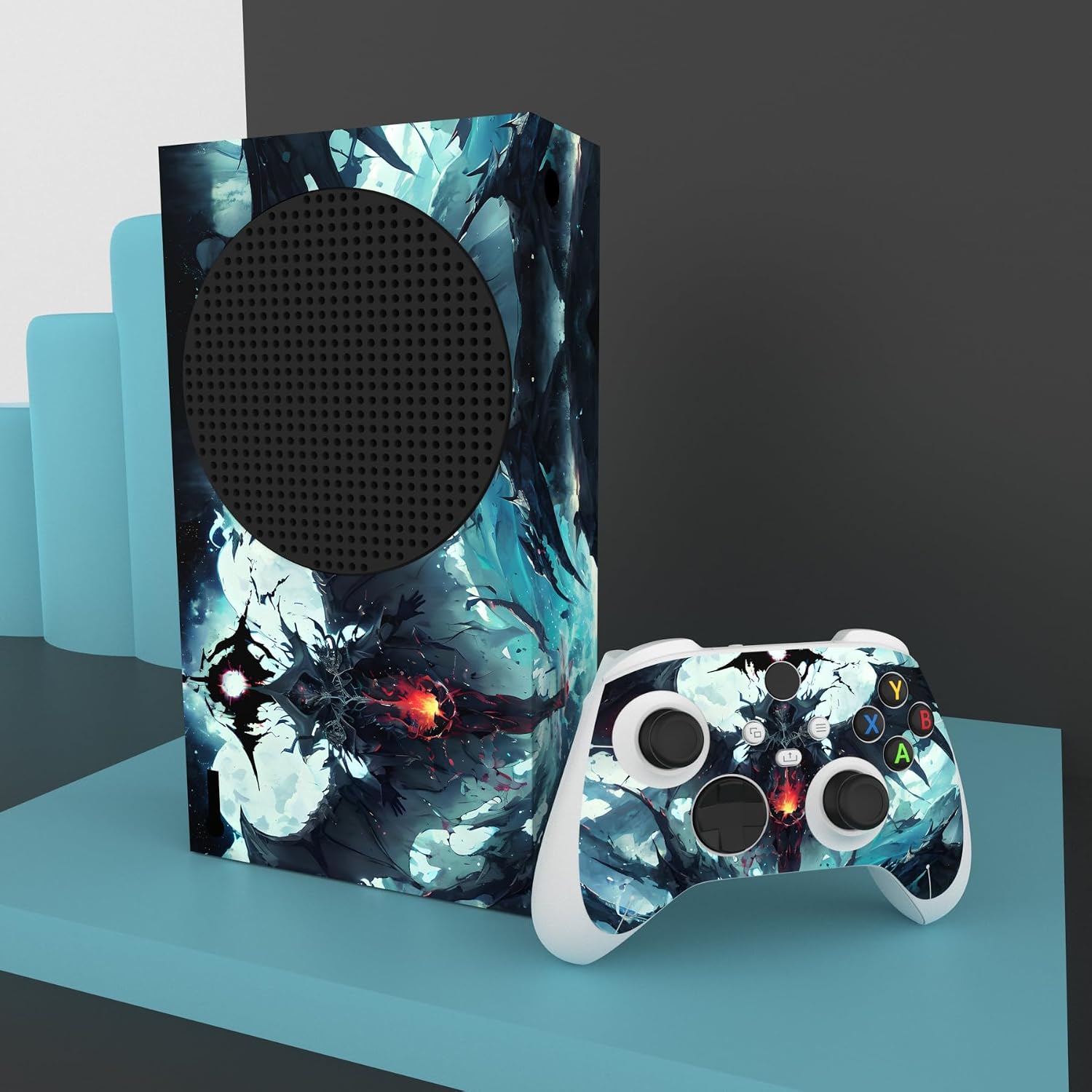 Detalle de playvital Custom Vinyl Skins for Xbox Series S (Field of Devil) – console skin & controller decal set