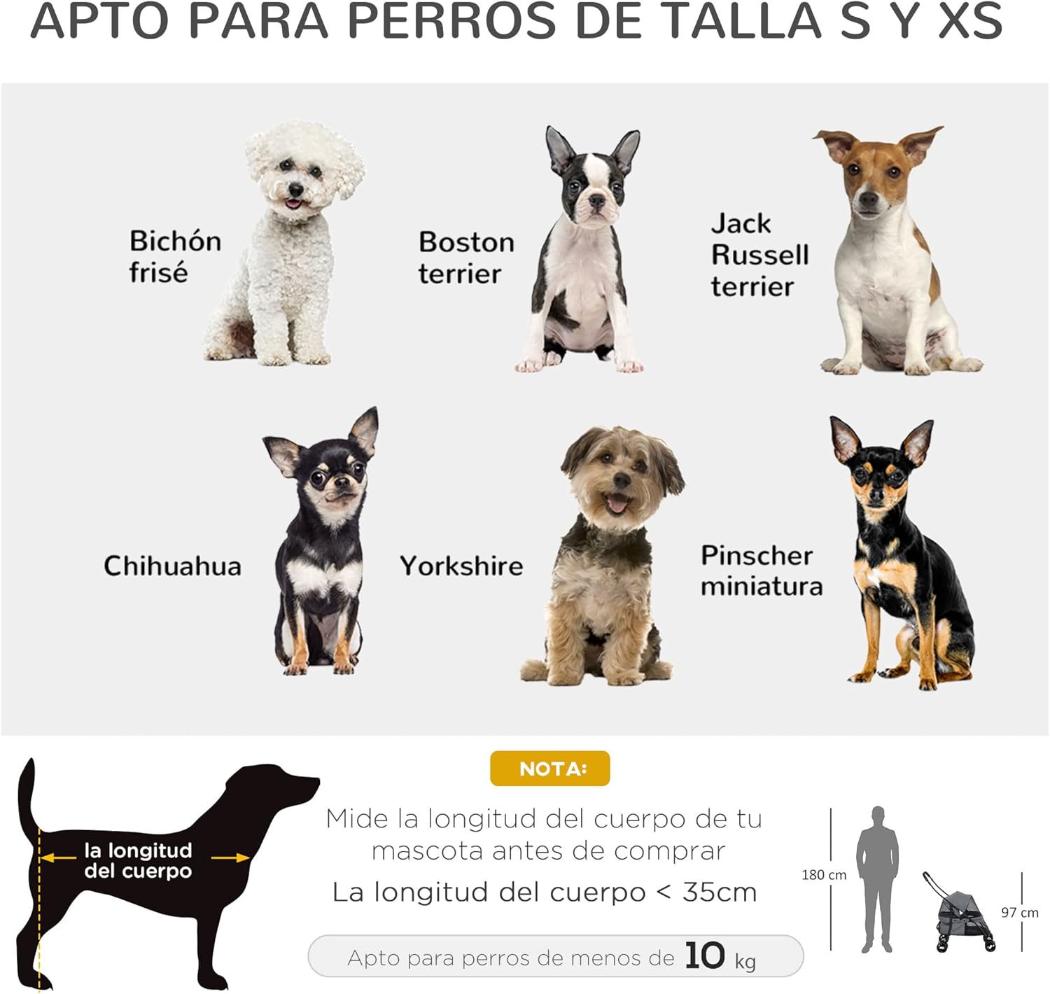 Detalle 2 de PawHut Carrito para Perros plegable 10 kg