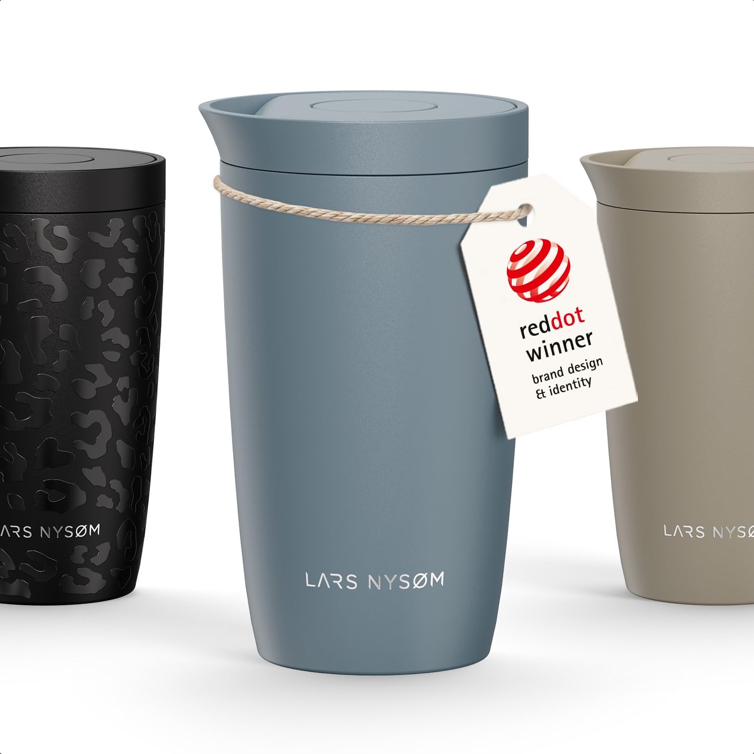 Detalle de LARS NYSØM VAG-2-STOBLU thermosbeker 350 ml, steenblauw en waterdicht