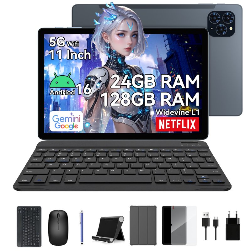Detalle de ExcitPower T90 WiFi 11" 8GB 128GB Gris con Teclado y Stylus Pen