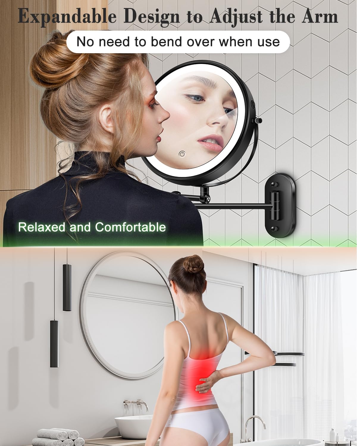Thumbnail 6 de VFD 30X/1X Lighted Wall Makeup Mirror 5000mAh