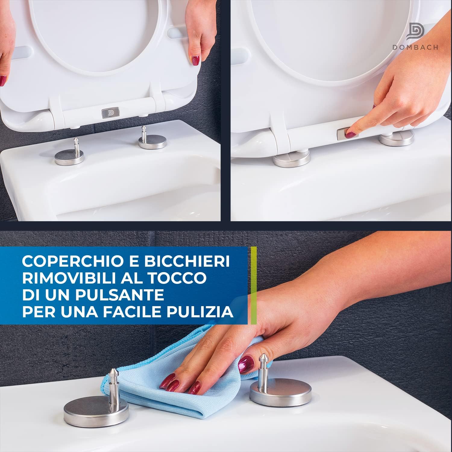 Thumbnail 5 de Dombach Aliano Coperchio Water slim bianco universale con soft-close, rimovibile antibatterico in duroplast
