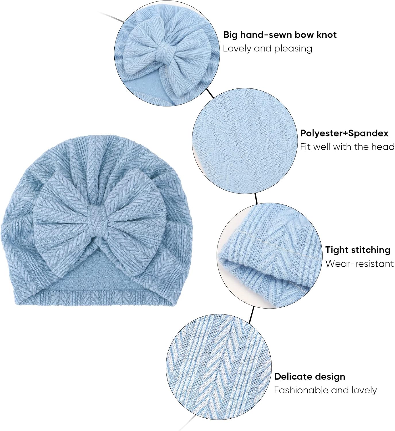 Thumbnail 3 de DRESHOW 5 Pieces Baby Turban Hats