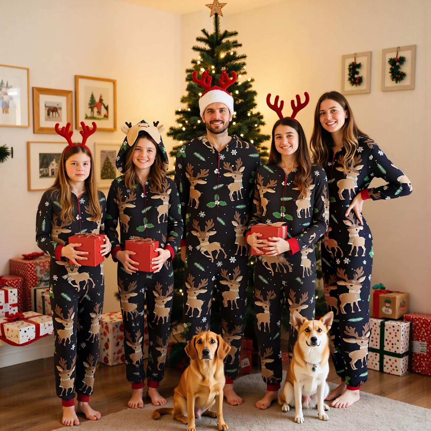 Detalle de Neufigr Family Christmas Pajamas, Lightweight Zip-Front Onesie