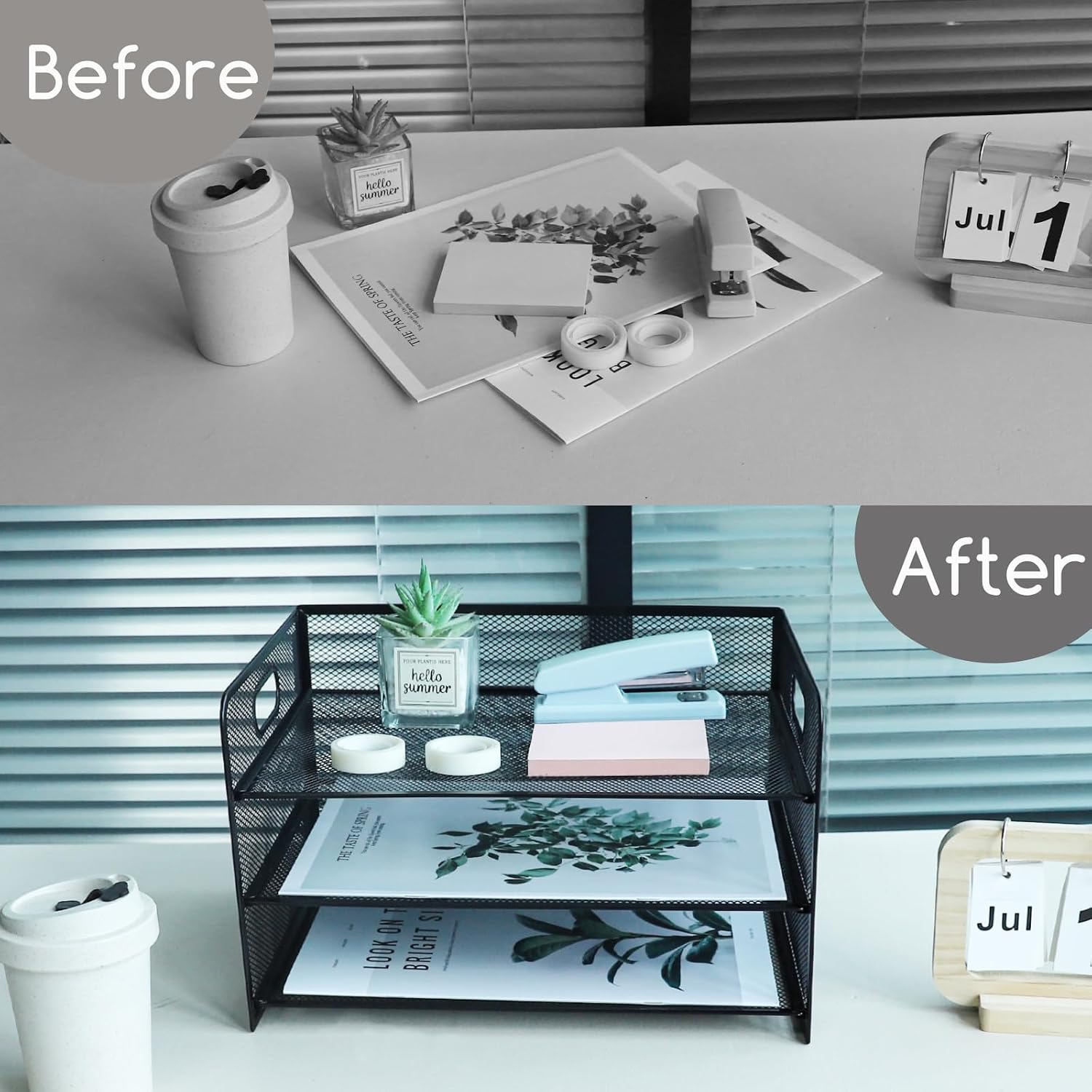 Detalle 2 de HIHOBDAY 3 Tier Paper Organiser 32.5cm