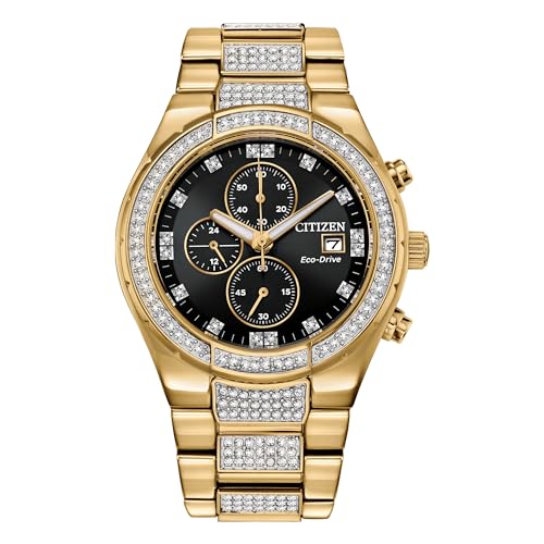 Detalle de Citizen Men's Crystal Watch CA0752-58E: Eco-Drive 42mm Chronograph with Crystal Accents
