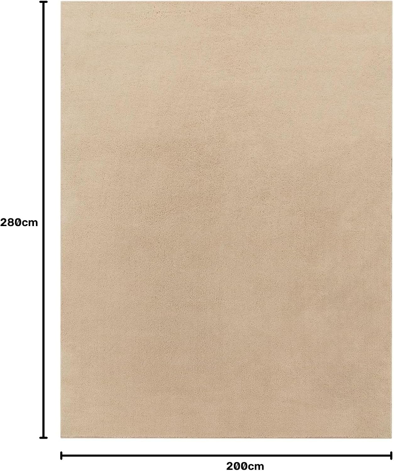 Detalle 2 de TT Home 2114574 laagpolig woonkamertapijt, donkerbeige, 200 x 280 cm