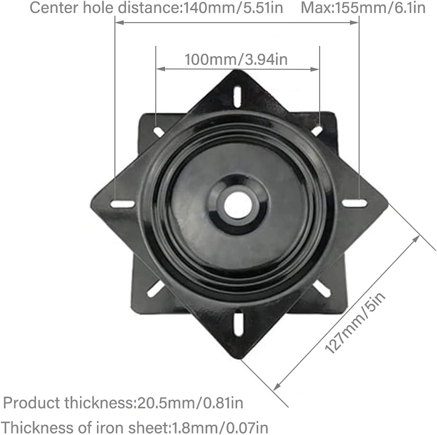 Detalle de LZYKJGS plateau tournant à roulement à billes 360° pour tabourets, meubles TV et présentoirs