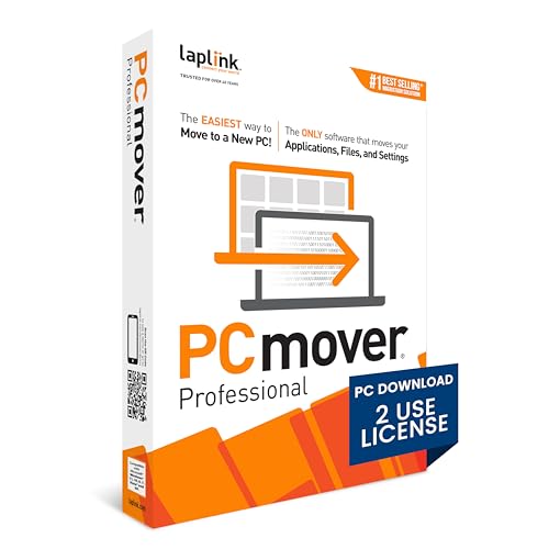 Detalle de Laplink PCmover Professional – Instant Download, 2 Uses, Migrate Apps, Files & Settings