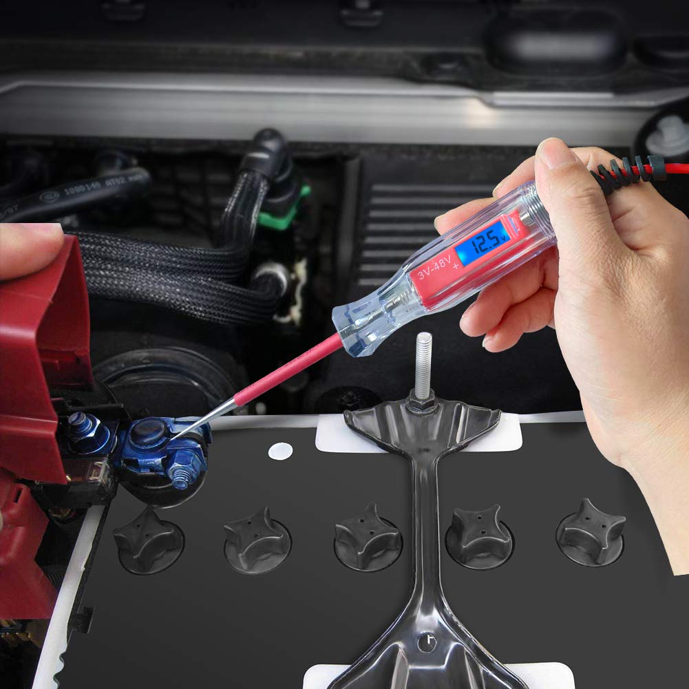 Thumbnail 6 de Heavy Duty 3-65V Backlit Digital LCD Circuit Tester with 140" Extended Spring Wire