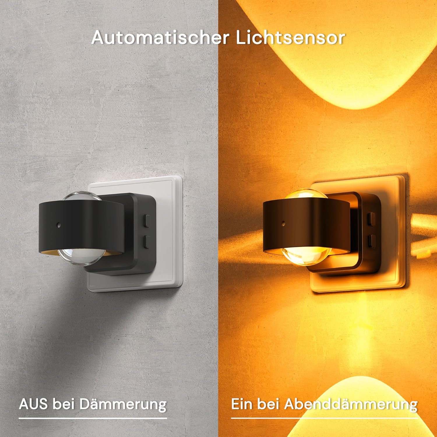 Thumbnail 3 de LOHAS-LED Nachtlicht Steckdose mit Dämmerungssensor – 3-Stufen Helligkeit, 3CCT Farben und 180° schwenkbarer Stecker