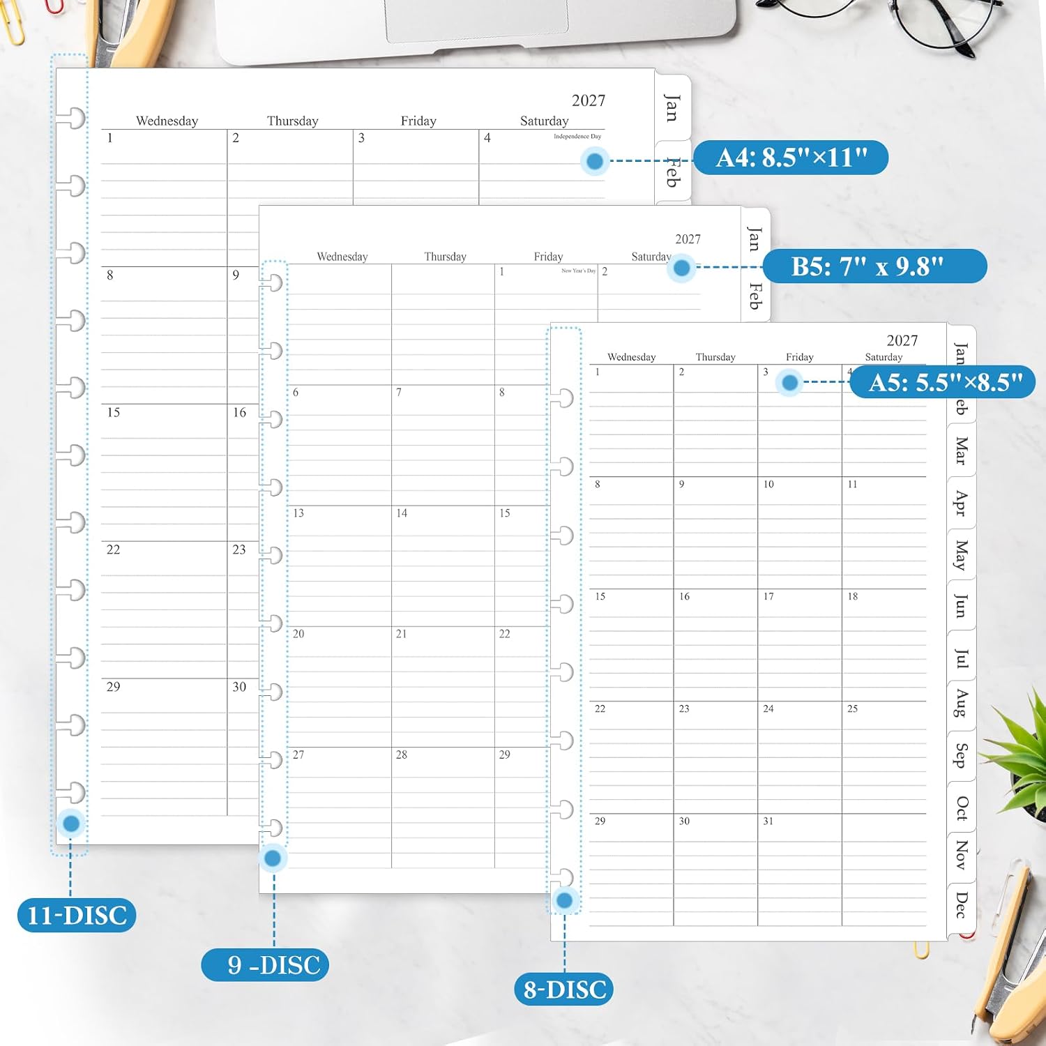 Detalle 2 de Monthly Planner Refill, 5.5 x 8.5 Inches