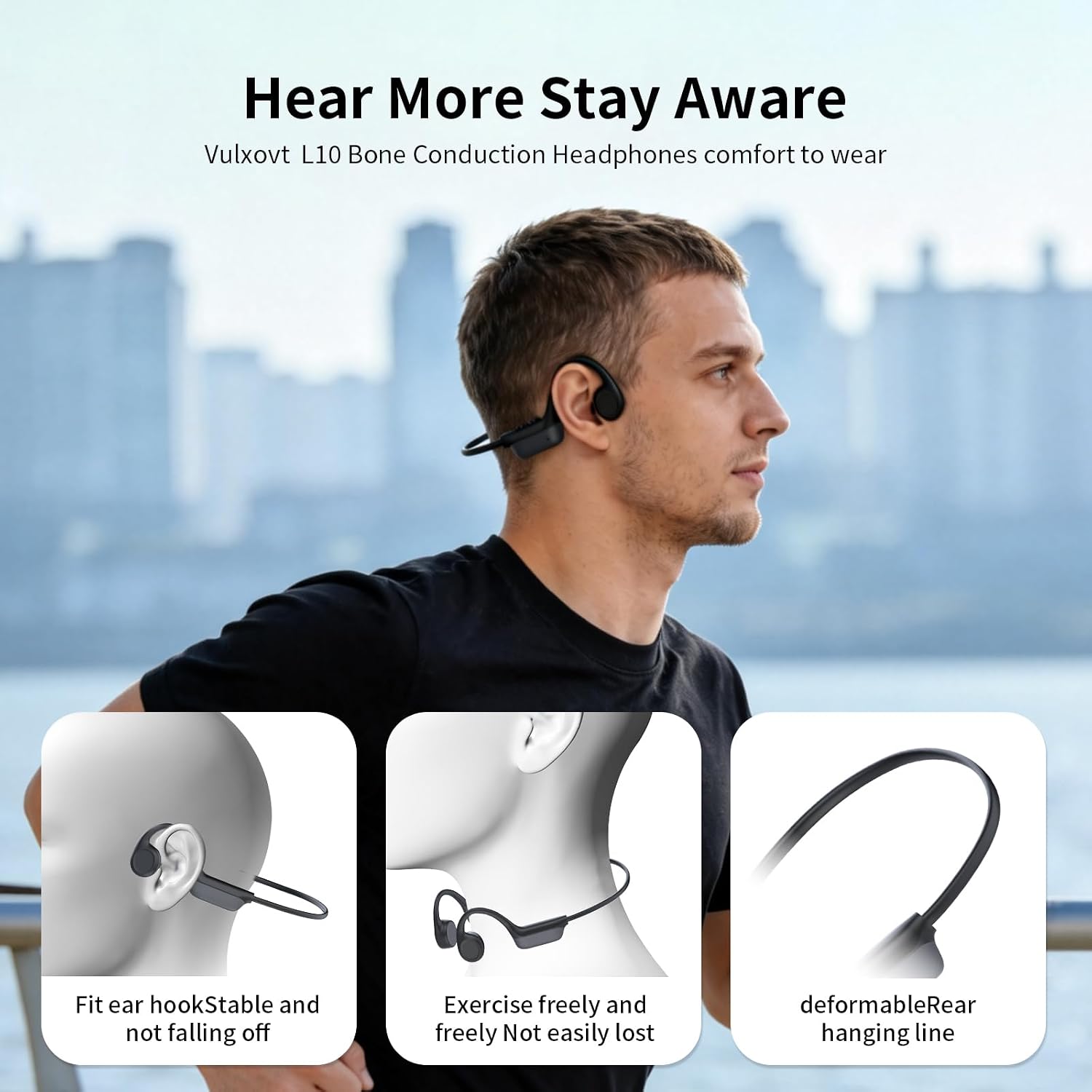 Thumbnail 1 de Vulxovt 2026 Bone Conduction Headphones: Open-Ear Bluetooth 6.0 for Safe, Comfortable Workouts