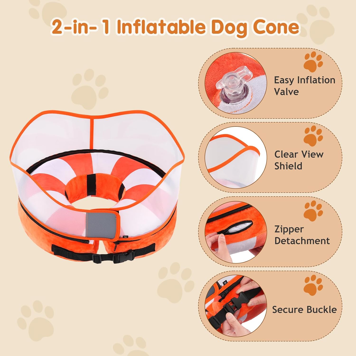 Thumbnail 5 de Avont Inflatable Dog Cone, 7.9–11-inch Neck