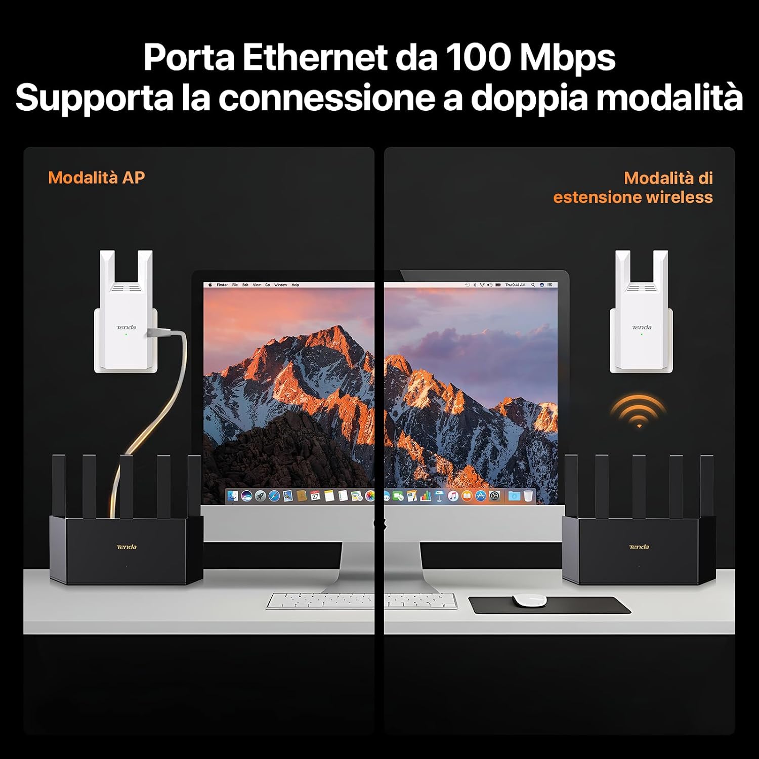 Thumbnail 2 de Ripetitore WiFi Extender e Access Point Tenda R10, 300 Mbps, Porta Ethernet, Copertura fino a 120 m²
