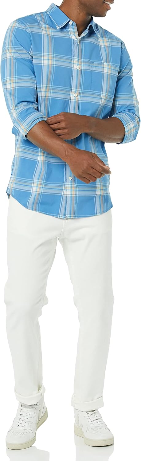 Thumbnail 2 de Amazon Essentials Herren Langärmliges Hemd aus Stretch-Popeline, Slim Fit