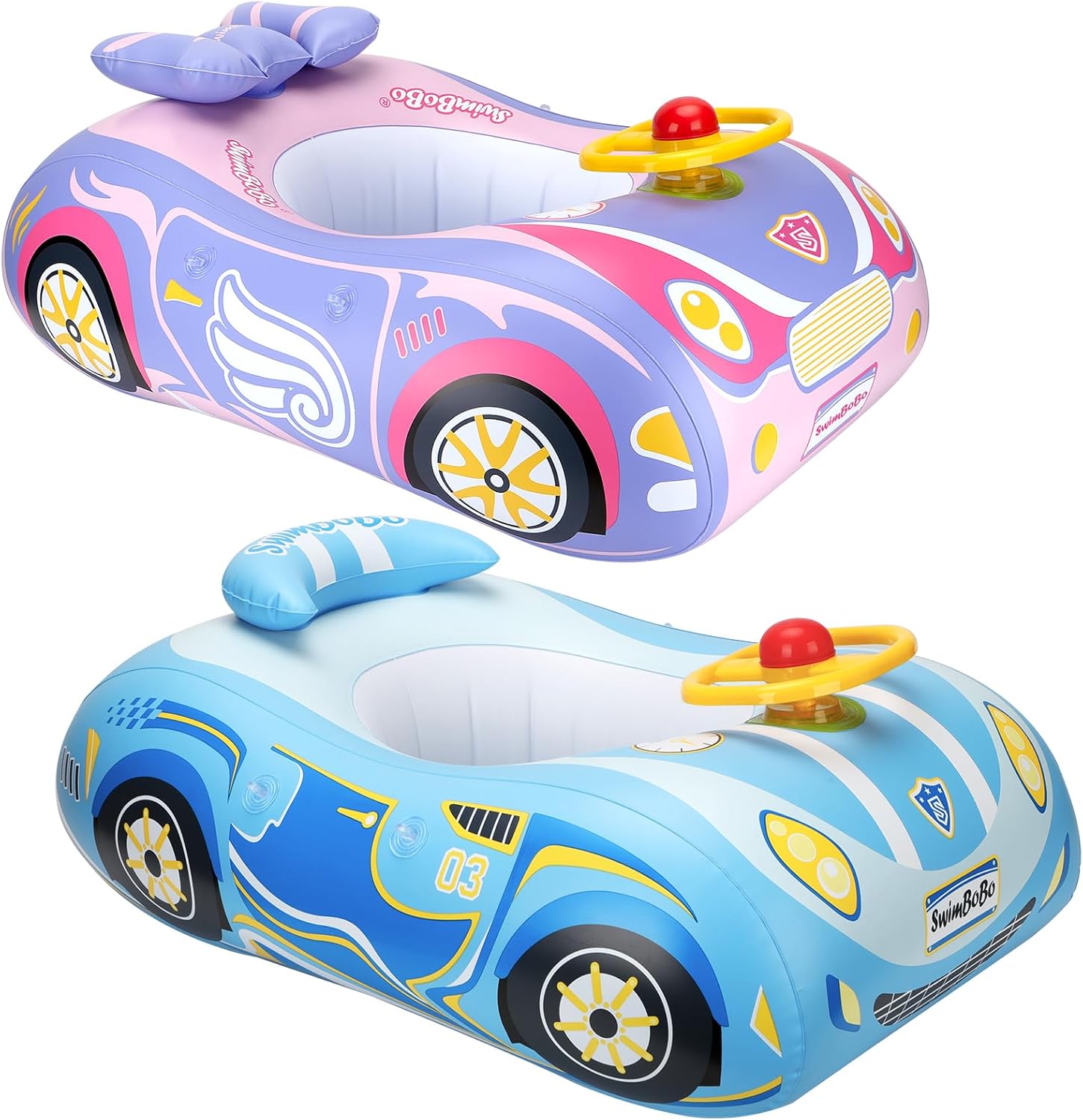 Thumbnail 6 de Swimbobo Toddler Pool Float with Seat – Car Boat Inflatable Ride-on