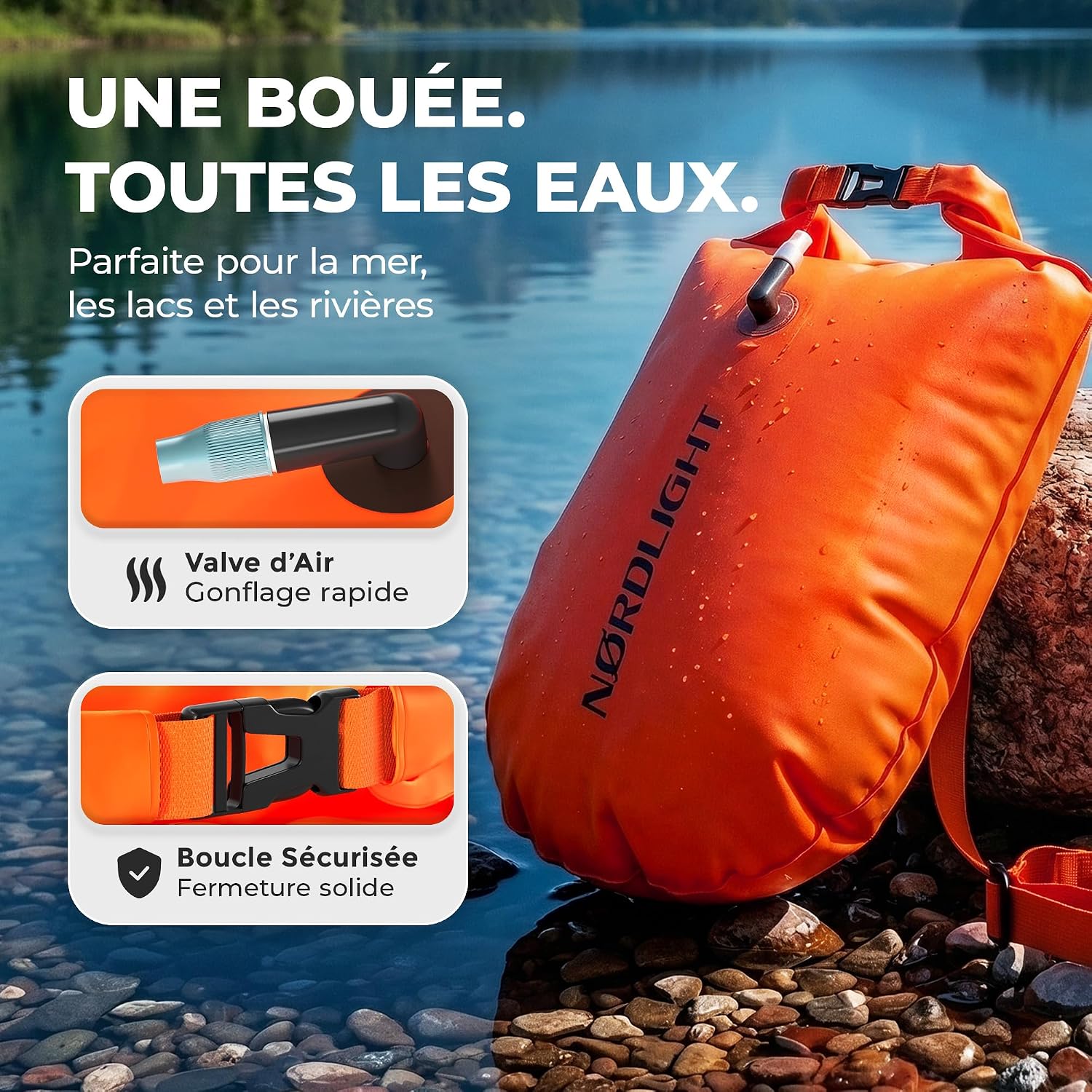 Thumbnail 6 de Nordlight Bouée de Natation Nage Eau Libre – Pull Buoy avec Sac Étanche Dry Bag
