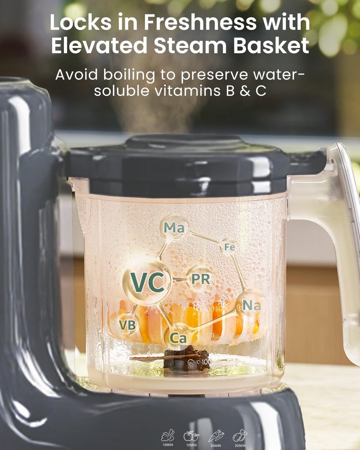 Detalle 2 de Grownsy Baby Food Maker 1-Step Steamer 🍲
