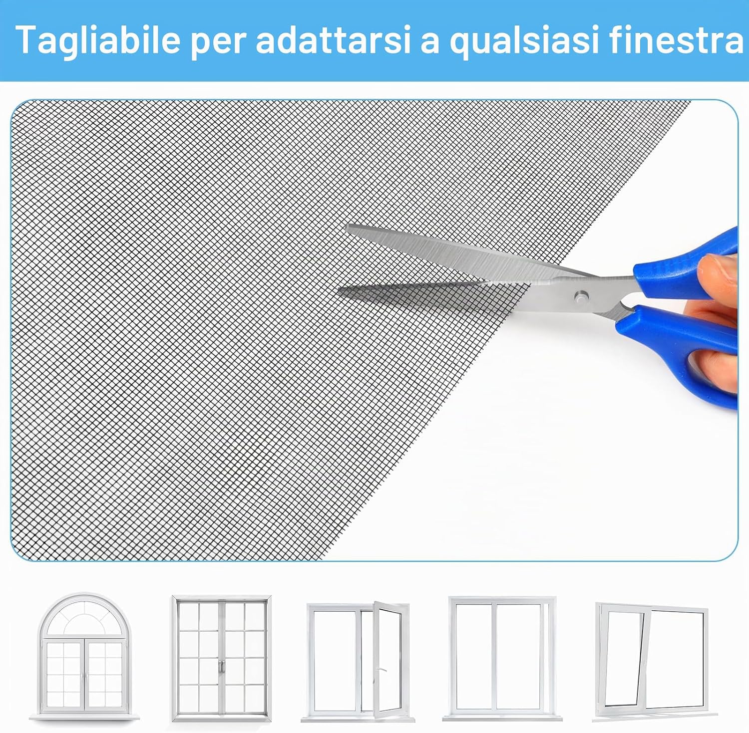 Thumbnail 6 de WEVOL Zanzariera Finestra 120x250 cm: installazione rapida senza perforazioni per finestre con rete in fibra di vetro
