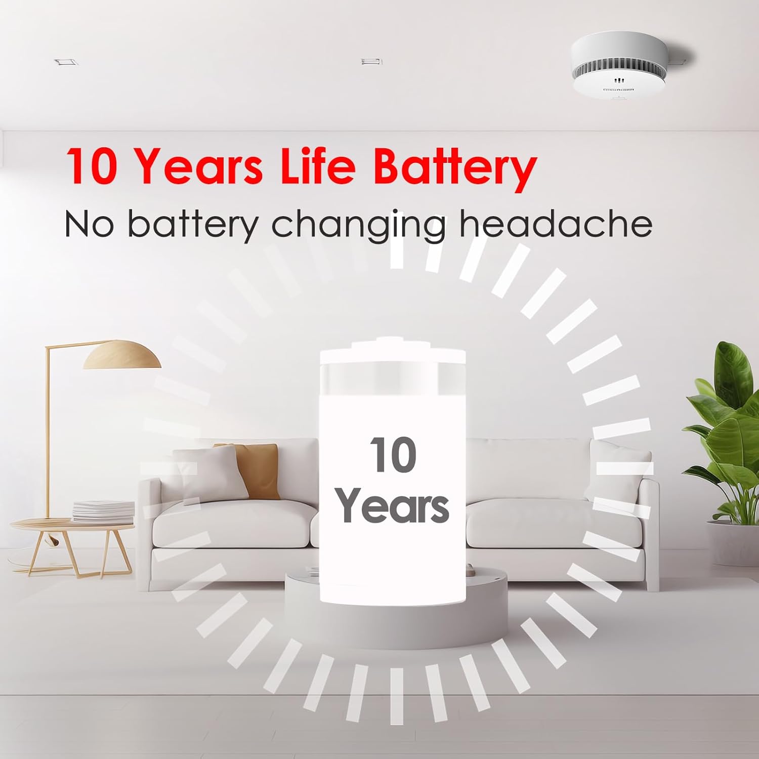 Thumbnail 3 de Smoke Alarm 10‑Year Battery, EN14604 Certified