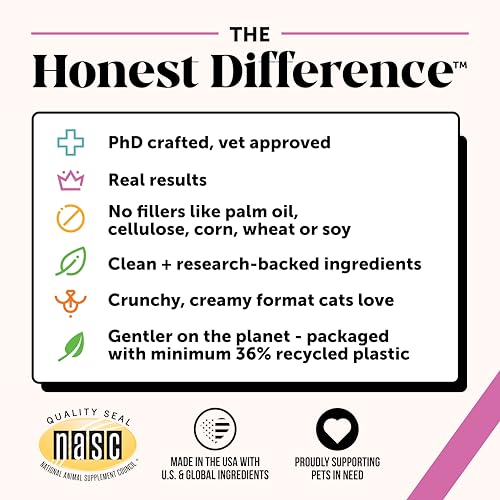Thumbnail 8 de Pet Honesty Cat Multivitamin Crunchy Creamy Chews — Daily Cat Vitamins with Lysine, Prebiotics, Omega 3, 30-Day Supply