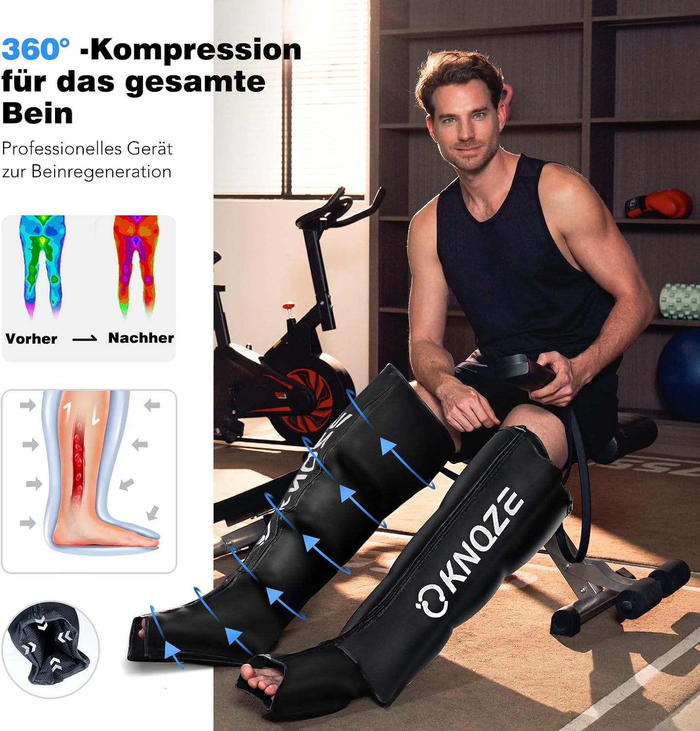 Detalle de Luftkompressions Beinmassagegerät 60–160 mmHg