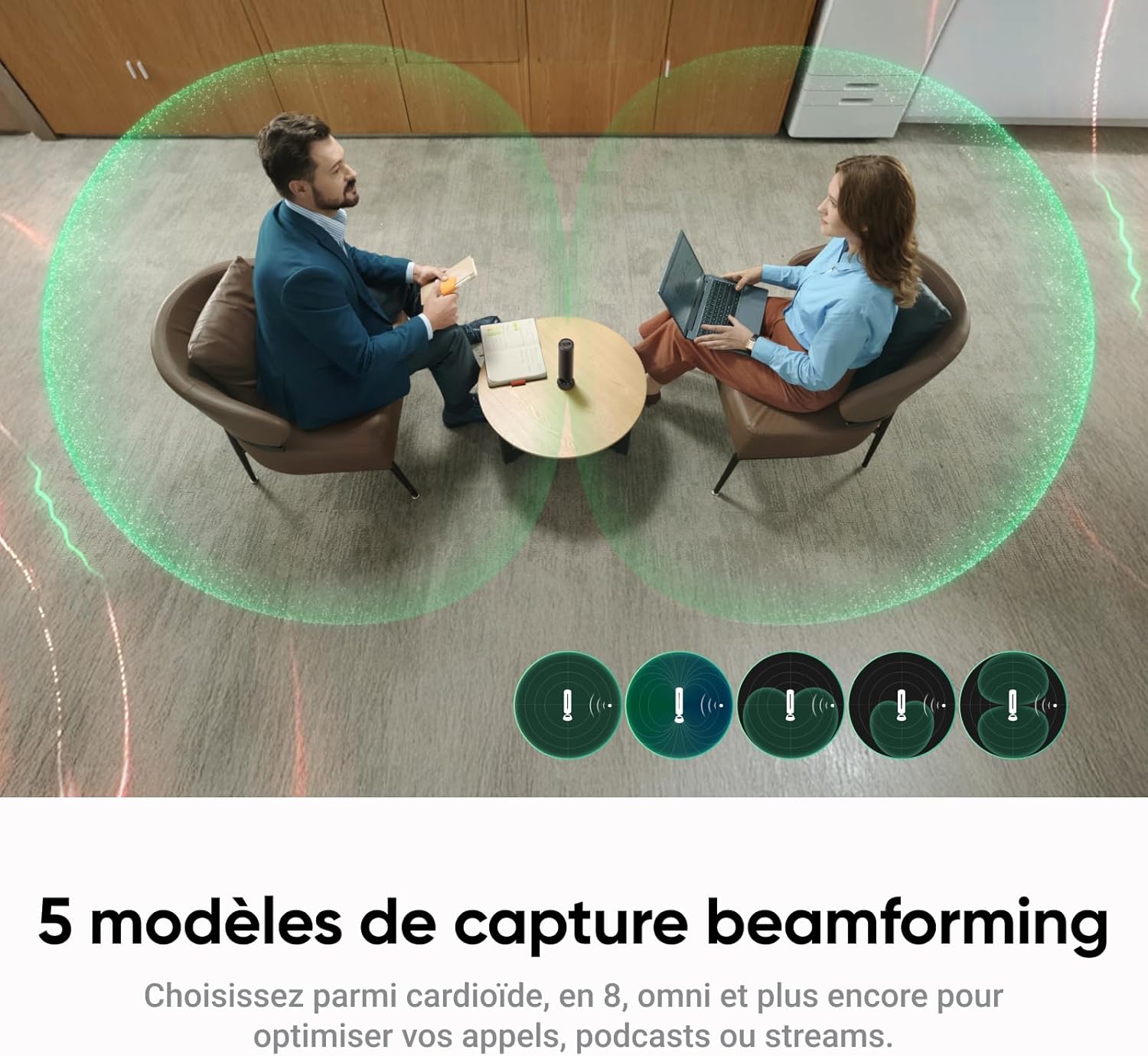 Thumbnail 6 de Insta360 Wave Blanc Arctique – Haut-parleur IA Bluetooth avec enregistrement vocal et 32 Go