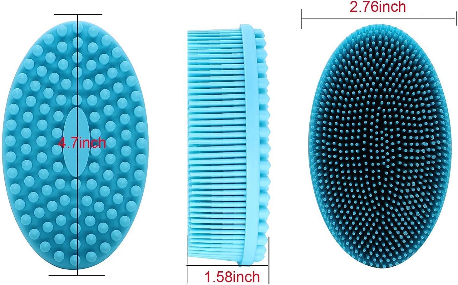 Thumbnail 4 de DNC Silicone Body Scrubber Exfoliating Shower Bath Body Brush (2 Pack) – silicone exfoliating shower brush