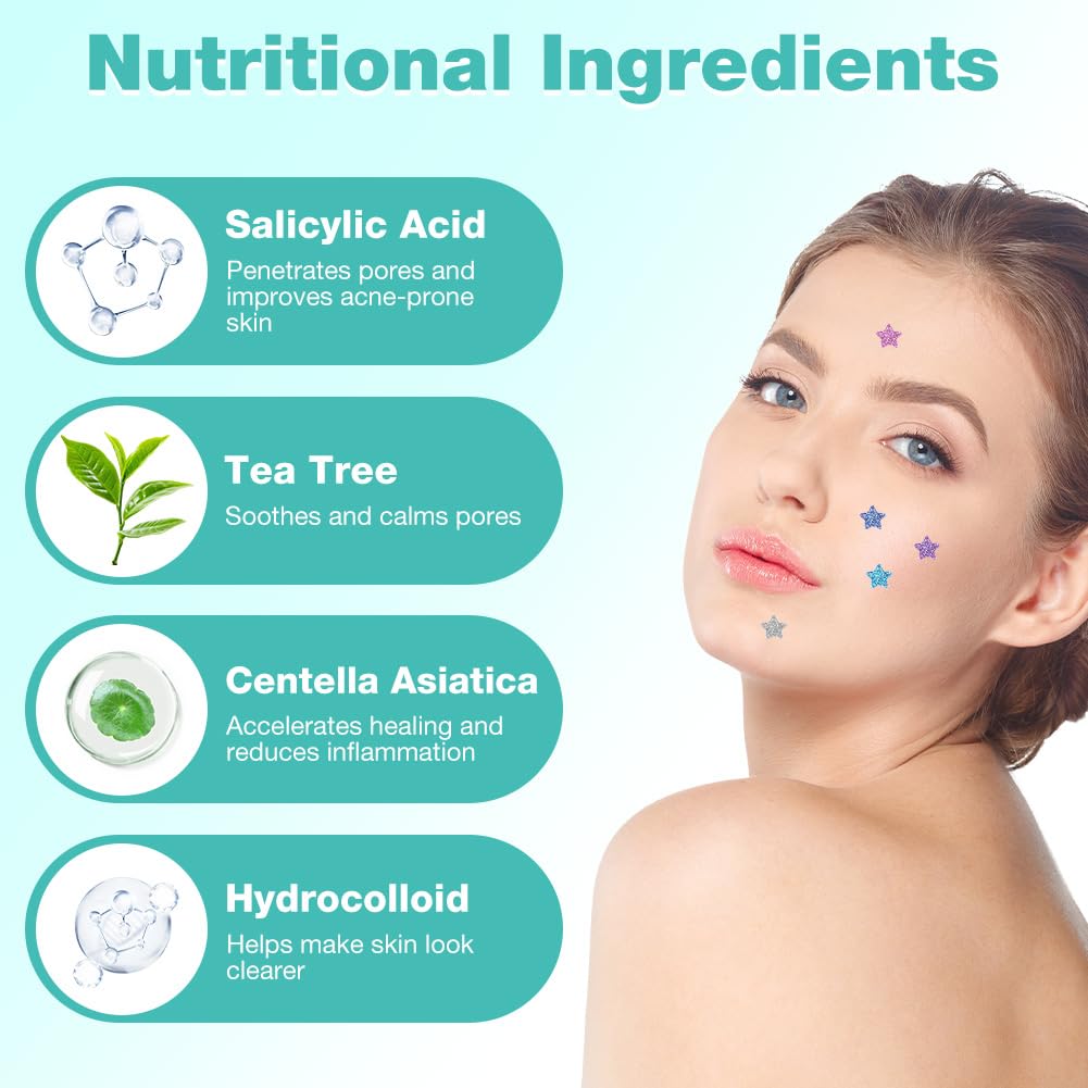 Thumbnail 5 de BUTBU 400 Sternförmige Pimple Patches – Hydrokolloid, 2-in-1 Akne Pflaster mit Salicylsäure, Teebaumöl & Centella Asiatica