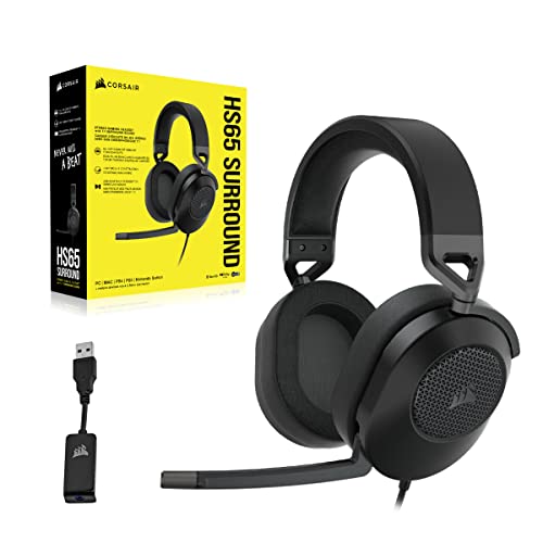 Detalle 1 de Corsair HS65 SURROUND (Carbón) con Dolby Audio 7.1 y micrófono omnidireccional