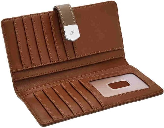 Thumbnail 1 de Fossil smooth leather tab bifold wallet with ID window, zip pocket and 12 card slots